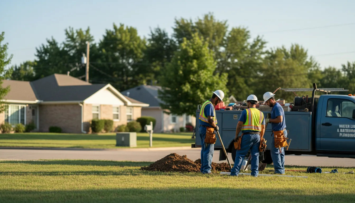 Residential water line and bathroom plumbing service in Gentry, AR